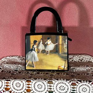 Small Vintage Degas Ballerina Painting Hard-shelled Purse
